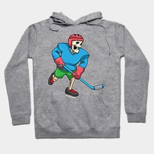 Skeleton at Ice hockey with Ice hockey stick Hoodie